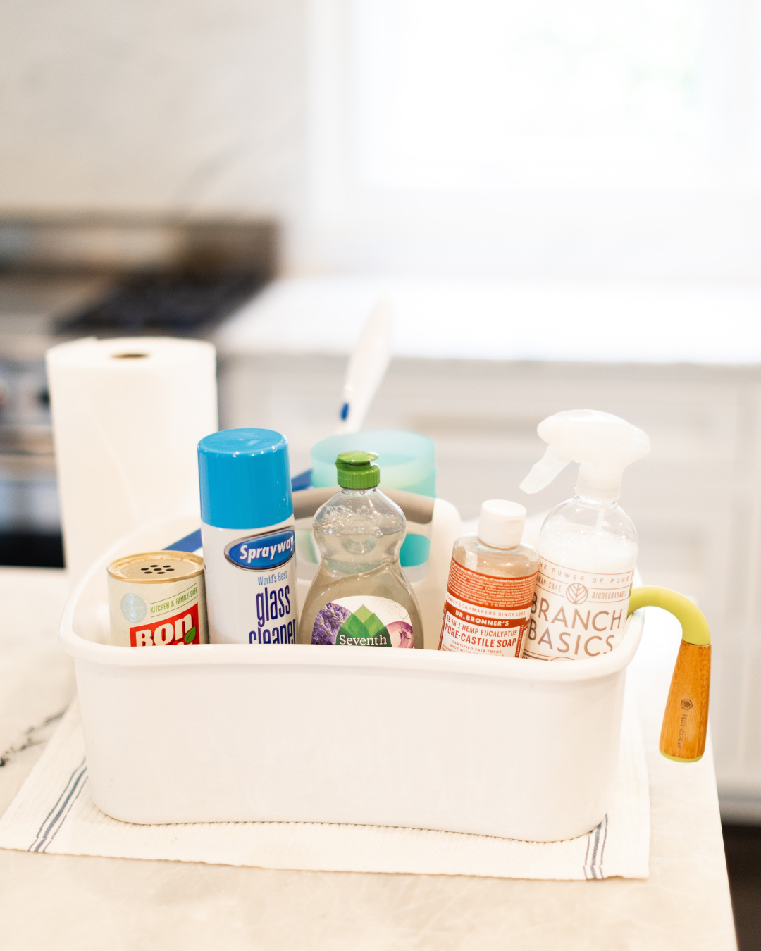 A Vella housekeeper’s cleaning caddy